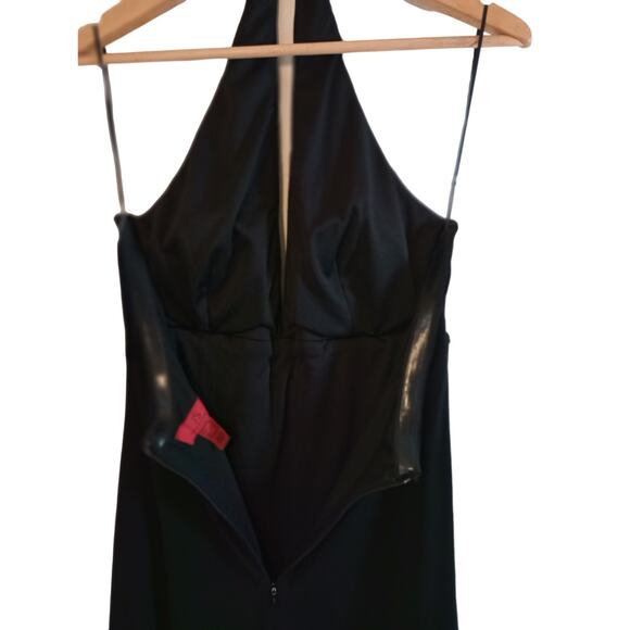 JS Collection Womens Black Halter Top Cocktail Midi Dress Size 14 - Picture 3 of 13
